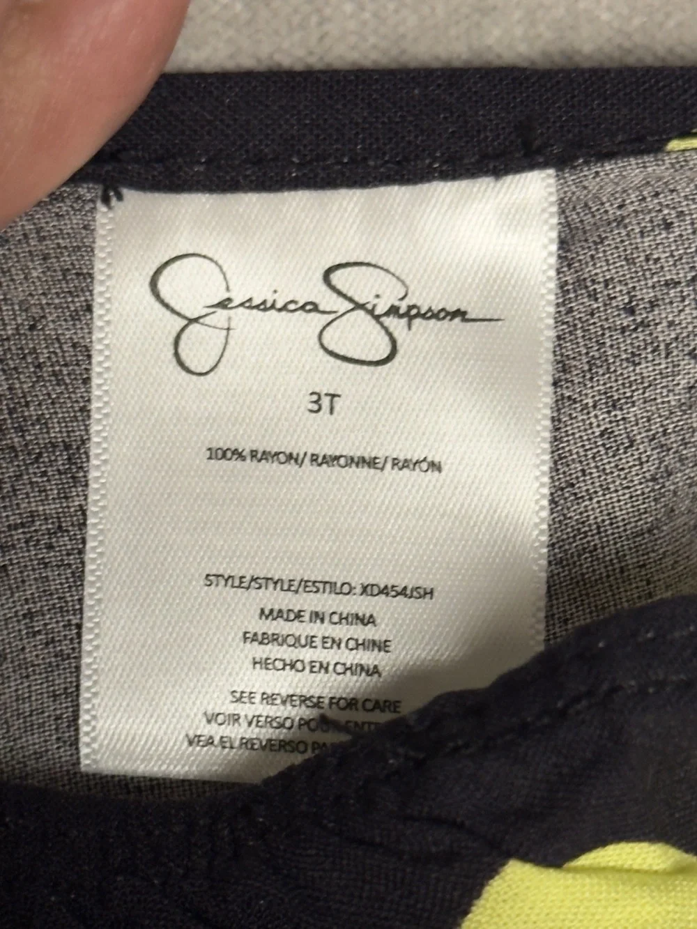 Jessica Simpson Black Swim Top with Pink and Yellow Floral Accents